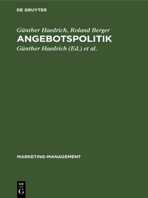 cover image of Angebotspolitik